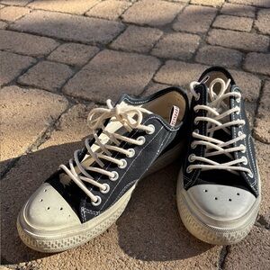 Acne Studios Ballow Soft Tumbled low-top Sneakers in Black Canvas